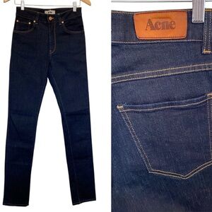 Acne Studios High Rise Storlek Needle Soft Raw Jeans